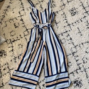 Lost and wander striped jumpsuit